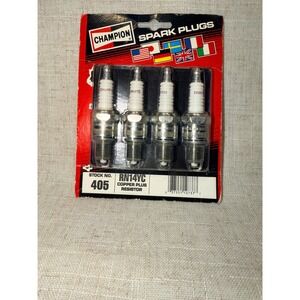 Champion Copper Plus Resistor Spark Plugs RN14YC Stock 405 Vintage 4 Pack USA